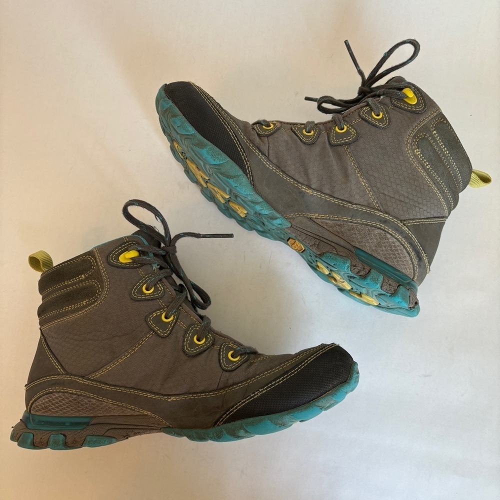 Ahnu Womens Gray Blue Sugarpine Casual Outdoor Waterproof Hiking Boots Size 6.5 - Picture 5 of 12